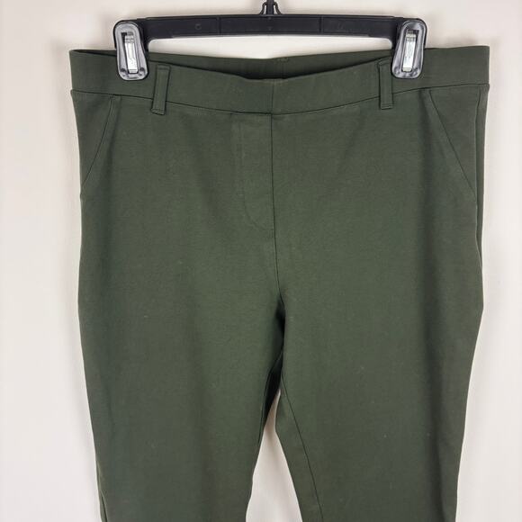 Quince Ultra Stretch Ponte Straight Leg Pant Olive Green Large Tall minimalist - Picture 2 of 8